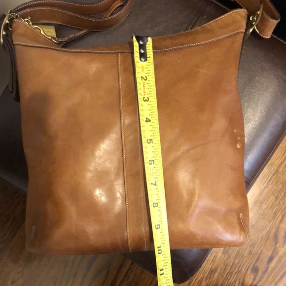 COACH Bleeker Legacy Signature Saddle Brown Leather Slim Duffle Crossbody Bag - Picture 11 of 15